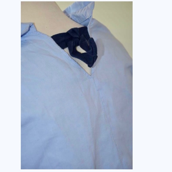 Zara girls blue blouse with back bow - Picture 10 of 16